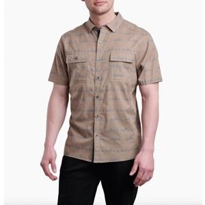 KUHL MEN'S THRIVE SHORT SLEEVE FOREST KHAKI BROWN SIZE XL
